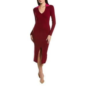 NAADAM Ribbed Colorblock Polo Dress